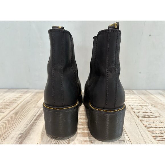 Dr. Martens Docs Rometty Wyoming Black Platform Chelsea Ankle Boots Leather Sz 9 - Picture 6 of 8